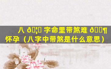 八 🦁 字命里带煞难 🐶 怀孕（八字中带煞是什么意思）
